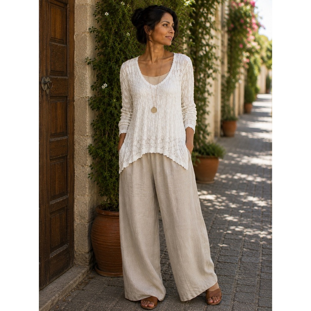Etern Textured Lace Tunic Top